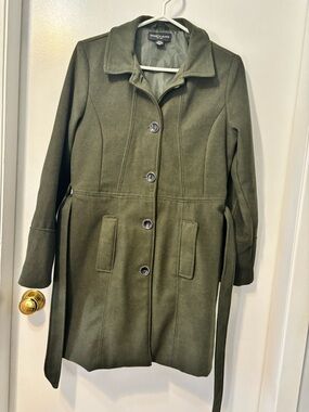 Olive Belted Trench Coat
